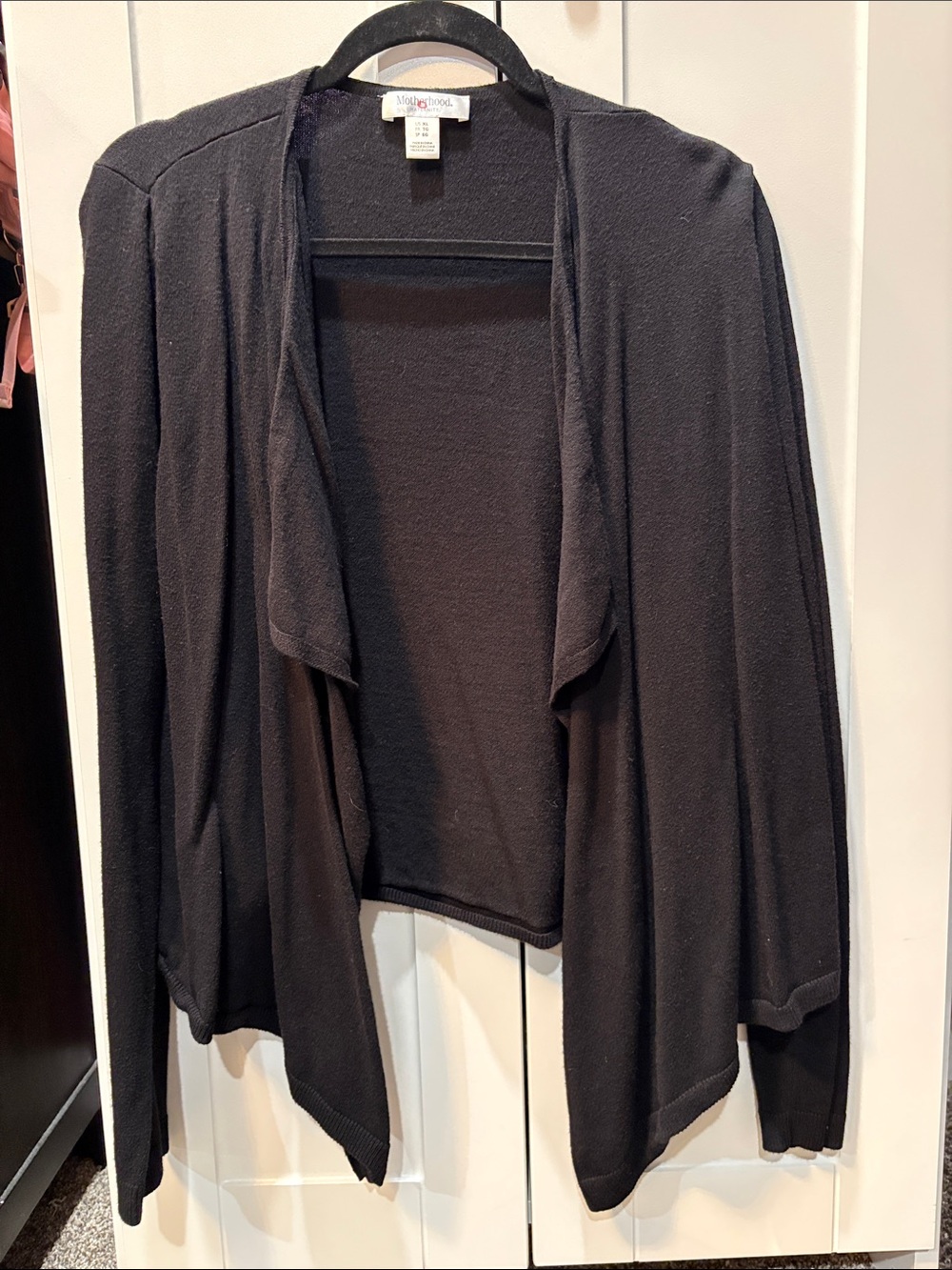 Motherhood Maternity Black Open-Front Draped Cardigan